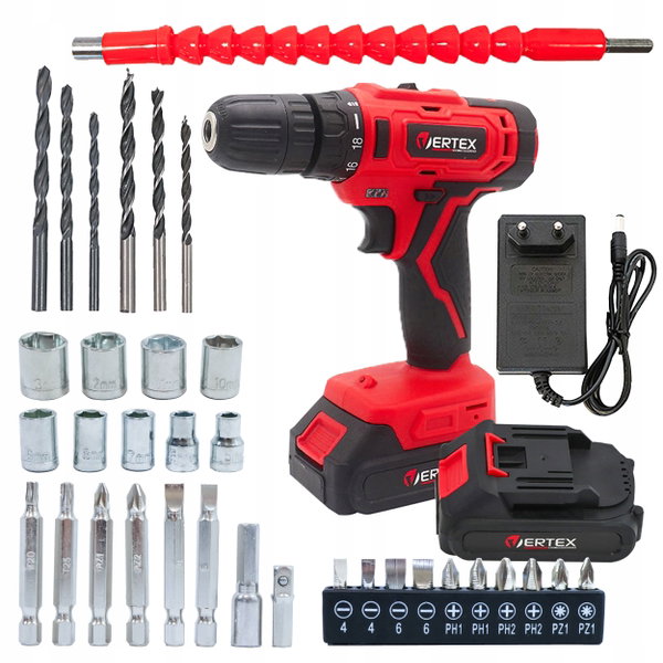 VERTEX WKRĘTARKA 18V /2x1,5Ah WALIZKA