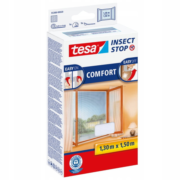 TESA MOSKITIERA OKIENNA BIAŁA 1,3m x 1,5m COMFORT