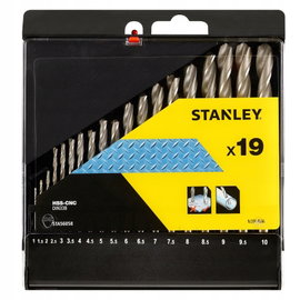 STANLEY WIERTŁA ZESTAW DO METALU 19szt. 1-10 mm