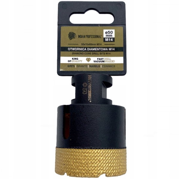 KORONA DIAMENTOWA M14 50mm WIERCENIE NA SUCHO INDIAN PROFESSIONAL
