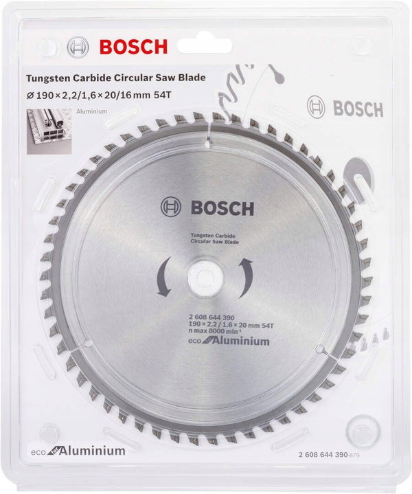 BOSCH PIŁA DO ALUMINIUM 190x20mm 54-ZĘBY ECO