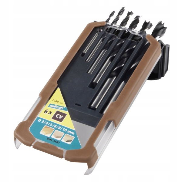 WOLFCRAFT ZESTAW WIERTEŁ DO DREWNA 3 - 10mm - PROFESSIONAL 6 szt.