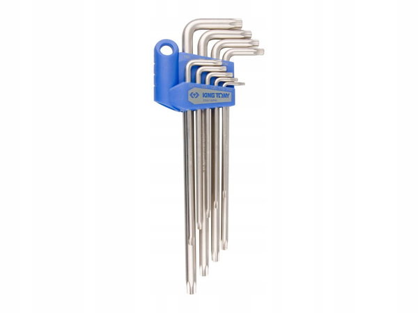 KING TONY KOMPLET TORXÓW Z OTWOREM EXTRA DŁUGIE T10 - T50 9 elem. 1127 W UC