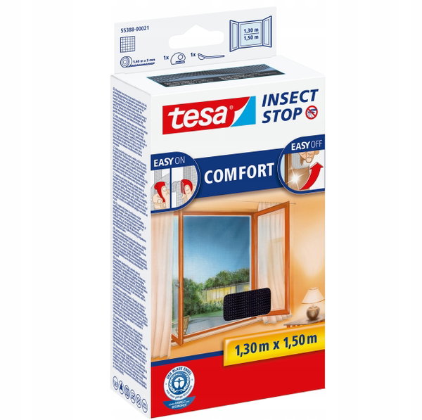TESA MOSKITIERA OKIENNA CZARNA 1,3m x 1,5m COMFORT
