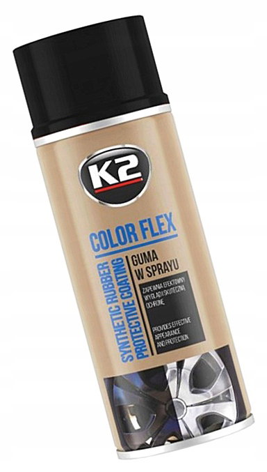 K2 COLOR FLEX GUMA W SPRAYU - CZARNY POŁYSK 400ML
