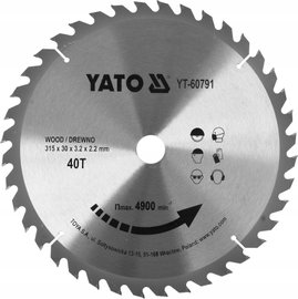 YATO PIŁA TARCZA WIDIA 315*40*30 YT-60791