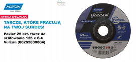 NORTON TARCZA DO SZLIFOWANIA VULCAN 125mm x 6,4mm A30P DO METALU 25szt.