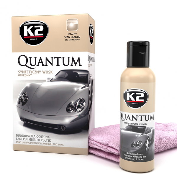 K2 WOSK OCHRONNY QUANTUM 140G + MIKROWŁÓKNO DO POLEROWANIA 40x40CM