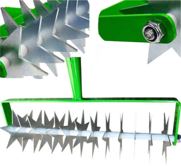 Wertykulator ręczny aerator do trawnika 45 cm na kółkach GREENMILL