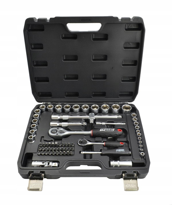 AWTOOLS ZESTAW KLUCZY 72 ELEMENTY 1/2" / 1/4" BLACK LINE