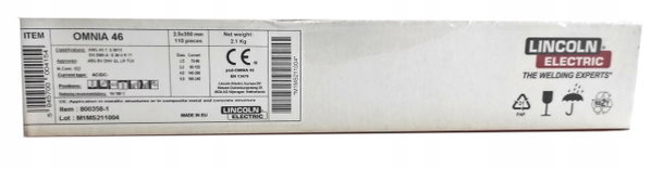 LINCOLN ELEKTRODA OMNIA 46 FI 2,5mm / 2,1kg