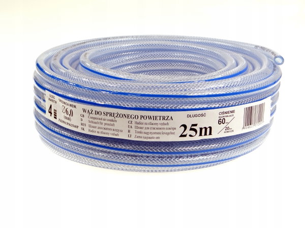 WĄŻ DO SPRĘŻONEGO POWIETRZA FI = 6mm x 25m