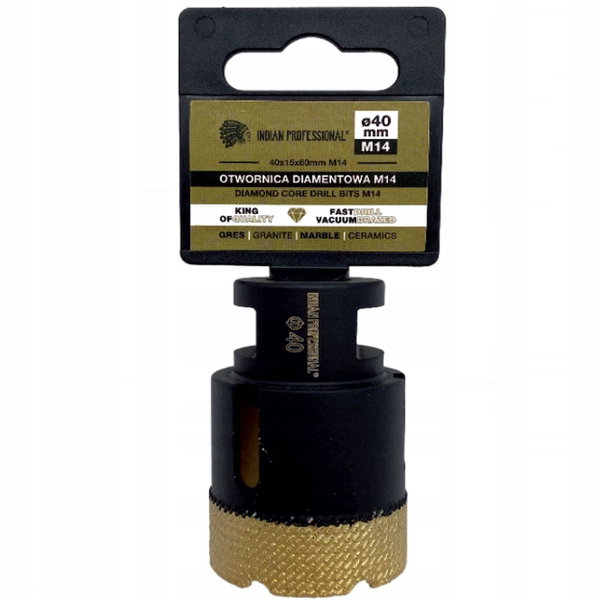 KORONA DIAMENTOWA M14 40mm WIERCENIE NA SUCHO INDIAN PROFESSIONAL