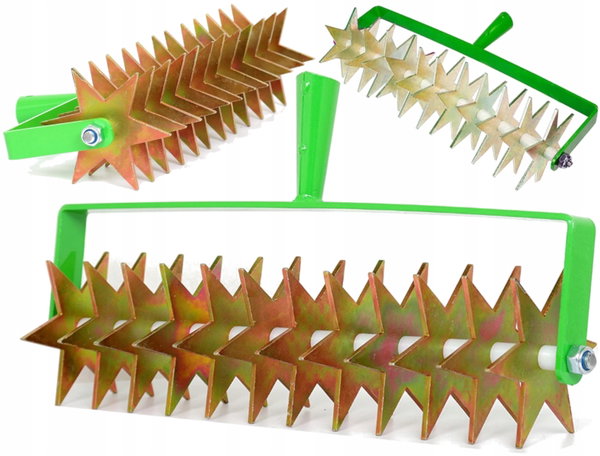 Wertykulator ręczny aerator do trawnika 45 cm na kółkach GREENMILL