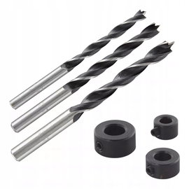 WOLFCRAFT ZESTAW WIERTEŁ DO POŁĄCZEŃ KOŁKOWYCH 6,8,10mm + OGRANICZNIKI