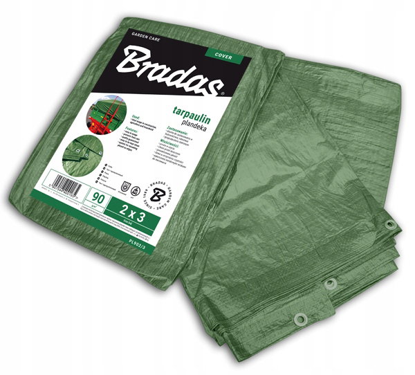 PLANDEKA WZMOCNIONA ZIELONA 90g 5 x 8m BRADAS