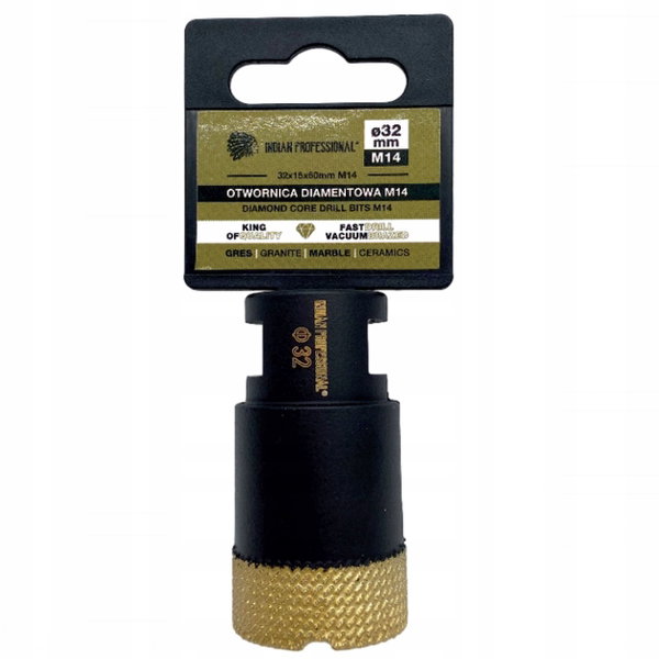 KORONA DIAMENTOWA M14 32mm WIERCENIE NA SUCHO INDIAN PROFESSIONAL