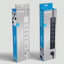 TIROSS MORRE LISTWA ZASILAJĄCA 5G 2xUSB, 2xUSB C,1,5m