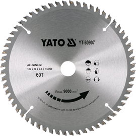 YATO PIŁA TARCZOWA DO ALUMINIUM 180 x 20mm 60-ZĘBÓW YT-60907