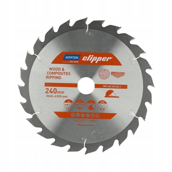 NORTON PIŁA TARCZOWA 240mm x 30mm x 24z DREWNO I KOMPOZYTY ATB 3,0 / 2,0