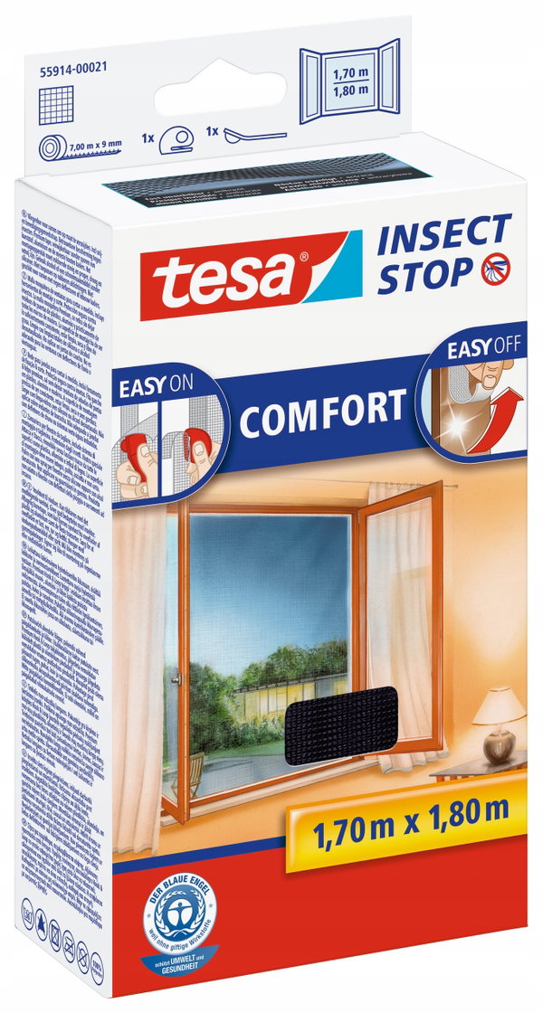 TESA MOSKITIERA OKIENNA BIAŁA 1,7m x 1,8m COMFORT