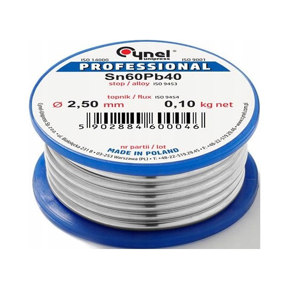 CYNA 2.5mm SZPULA 100g Sn60Pb40