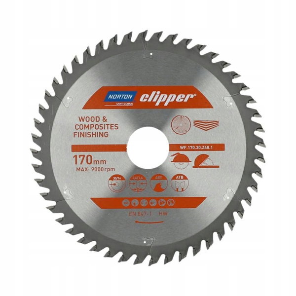 NORTON PIŁA TARCZOWA 170mm x 30mm x 48z DREWNO I KOMPOZYTY ATB 2,6 / 1,6
