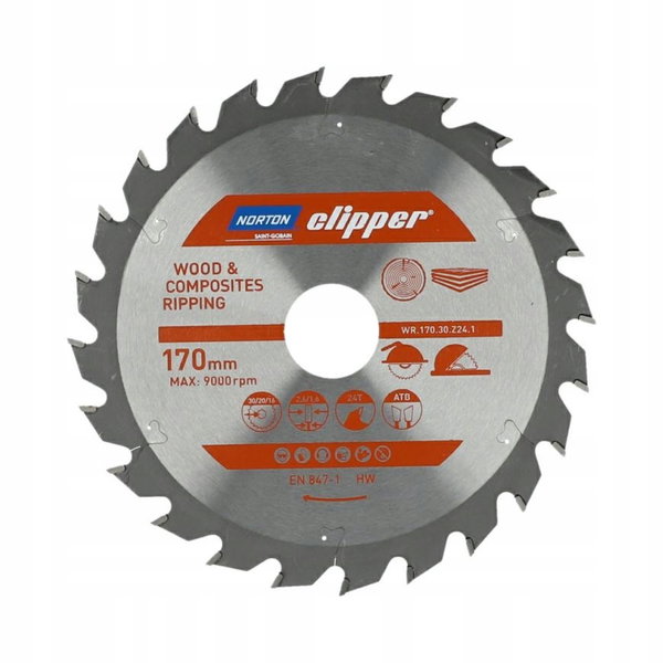 NORTON PIŁA TARCZOWA 170mm x 30mm x 48z DREWNO I KOMPOZYTY ATB 2,6 / 1,6