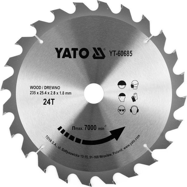 YATO PIŁA TARCZA WIDIA 235*24*25,4 60685