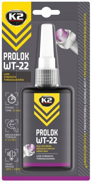 K2 PROLOK WT-22 KLEJ ANAEROBOWY O NISKIEJ SILE DO ŚRUB REGULACYJNYCH PROLO