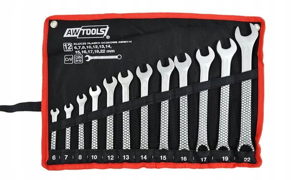 AWTOOLS KLUCZE PŁASKO-OCZKOWE KOMPLET 12elem. 6,7,