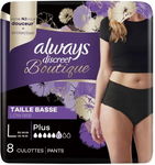 Always Discreet Boutique Majtki chłonne czarne 8szt r. L