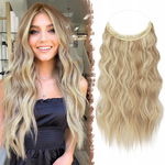 FESHFEN włosy doczepy CLIP IN 50cm DŁUGIE FALOWANE WŁOSY BLOND