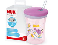 Kubek NUK Action Cup ze słomką 230 ml, krab , fioletowy