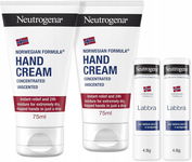Neutrogena - Zestaw do pielęgnacji dłoni i ust 2x KREM + 2x POMADKA