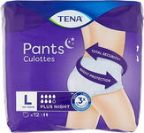 TENA Pants Culottes PIELUCHOMAJTKI CHŁONNE PLUS NIGHT Rozm. L 12szt.