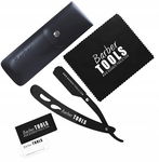 BARBER TOOLS BRZYTWA DO GOLENIA NA ŻYLETKI + ETUI + 5 ŻYLETEK + ŚCIERECZKA