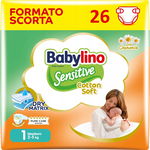 Pieluszki dla Noworodków Babylino Sensitive Rozmiar 1 (2-5 kg) 26 sztuk
