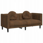 Vidaxl Sofa 2-Os., Brązowa, Sztuczna Skóra Zamszowa Brak Instrukcji
