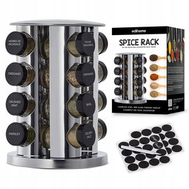 Edihome, Stojak Na Przyprawy, Obrotowy 360°, 16 Słoiczków