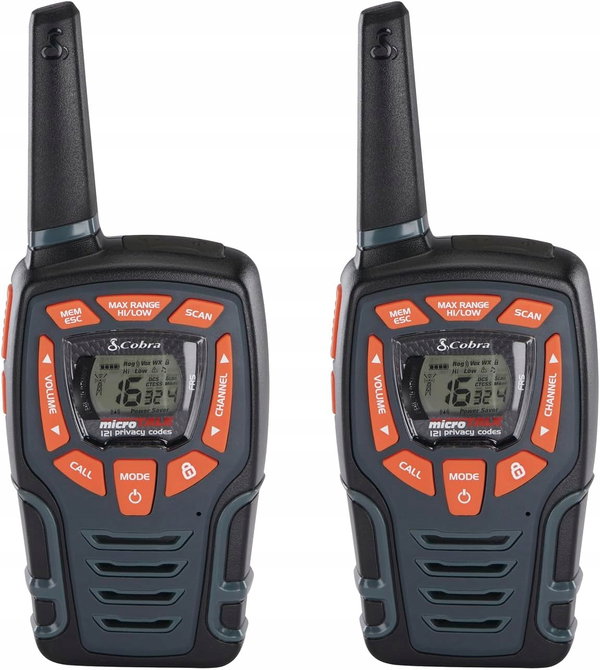 Walkie Talkie Pmr Cobra Am855 2Szt 10 Km 16 Kanałów 121 Kodów Prywatności