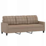 3-Osobowa Sofa, Cappuccino, 180 Cm, Sztuczna Skóra