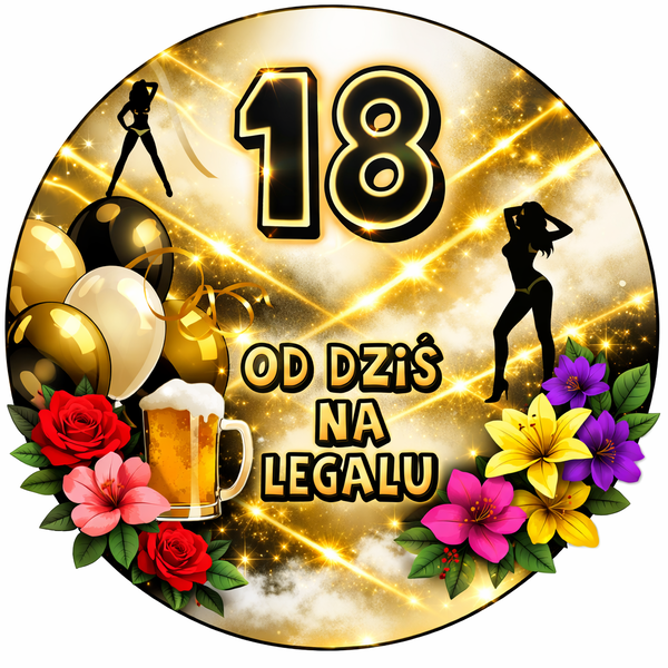 OPŁATEK NA TORT 18 URODZINY HAPPY BIRTHDAY