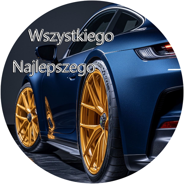 OPŁATEK NA TORT BUGATTI LOGO SAMOCHÓD AUTO FURA BRYKA URODZINY 18 30 40 50 60