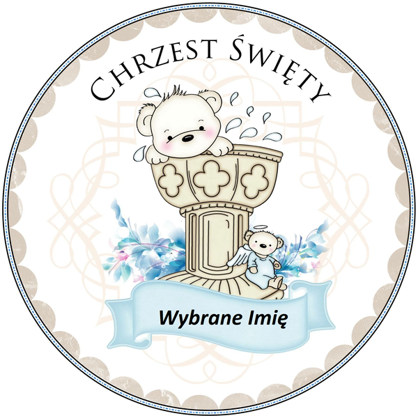 OPŁATEK DEKORACJA NA TORT URODZINY ROCZEK CHRZEST ŚW.