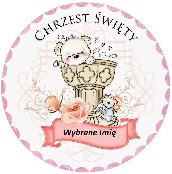 OPŁATEK DEKORACJA NA TORT URODZINY ROCZEK CHRZEST ŚW.