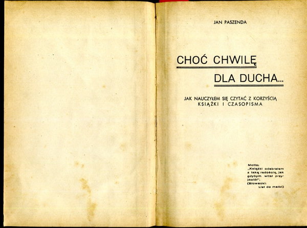 Choć chwilę dla ducha... J.Paszenda