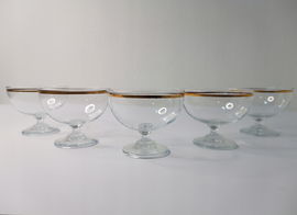 Pucharki złoty pasek kieliszki do szampana 5 szt.