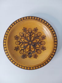 PRL Mała drewniana patera