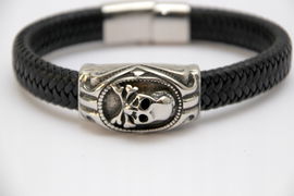 Bransoleta skóra stal chirurgiczna czaszka